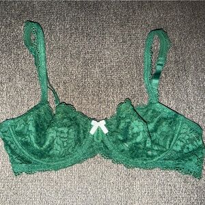 Gilligan & O'Malley Green teal cute sexy elegant balconette Lace Bra brand new